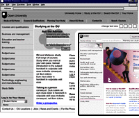 Wireframes and screen shot of OU course catalog